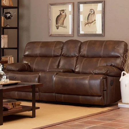 Casual Reclining Loveseat with Drink Storage Console